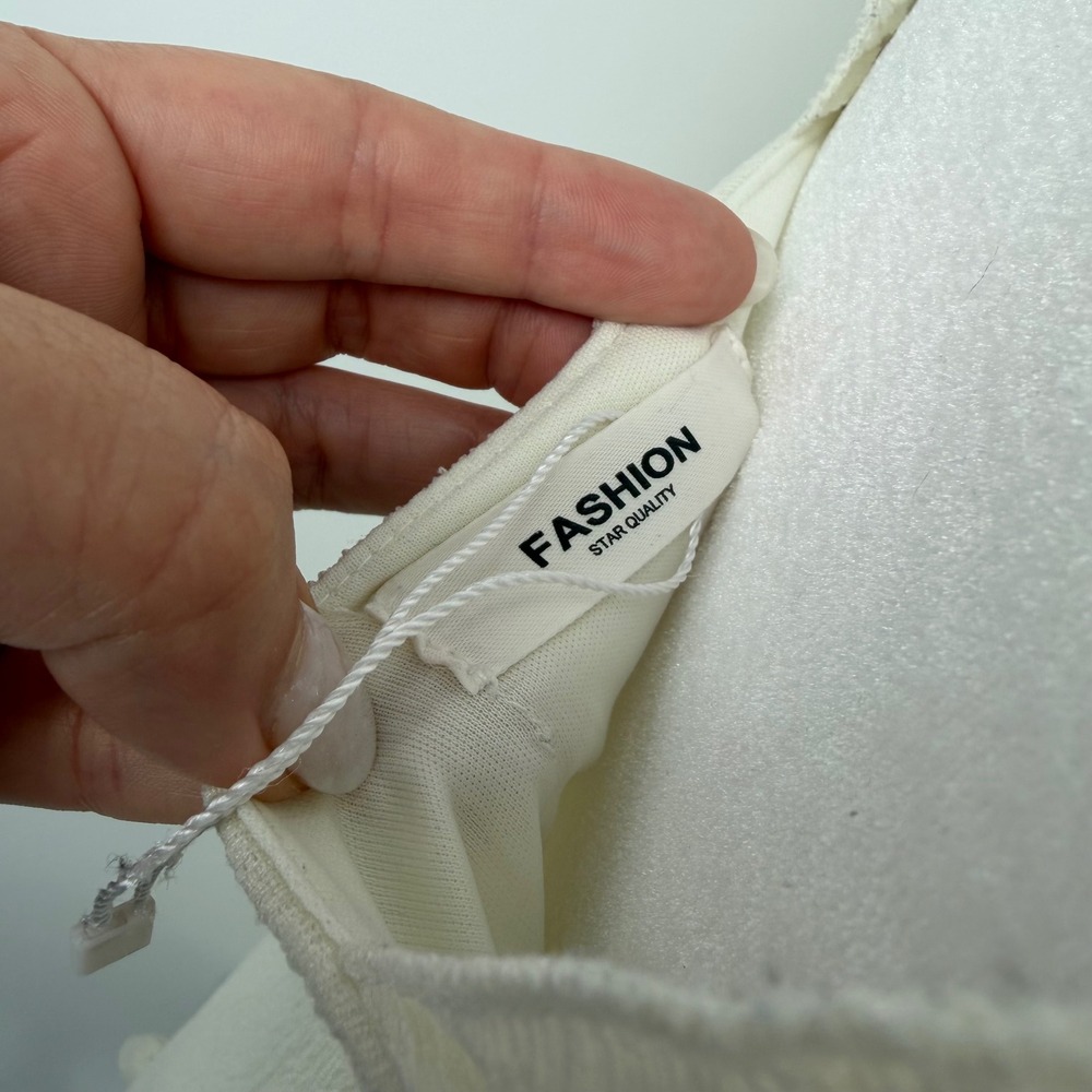Fashion‎ Star Quality Cream Milkmaid Fairy Cottagecore Ruffle Mini Dress Lace S - Picture 7 of 9